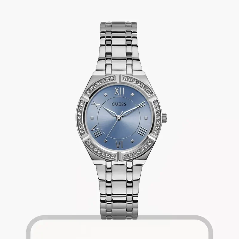 Guess Cosmo Blue Dial Crystal Len's Mineral Ladies Watch- GW0033L5